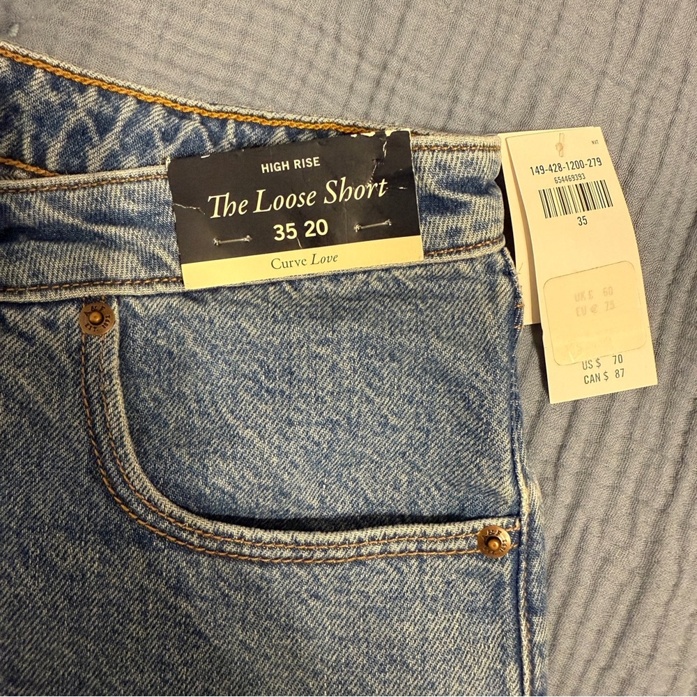 Abercrombie & Fitch “The Loose Short” High Rise Curve Love Jean Short 35 - Picture 3 of 8